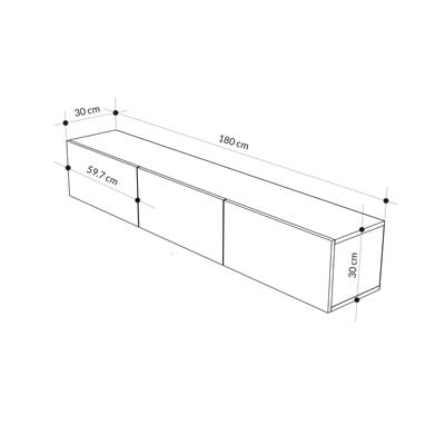 Francy TV Stand 180 CM With Storage Up to 70 Inch - White- 2 Years Warranty