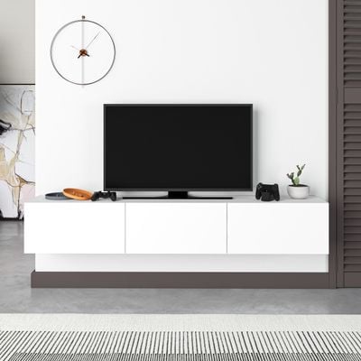 Francy TV Stand 180 CM With Storage Up to 70 Inch - White- 2 Years Warranty