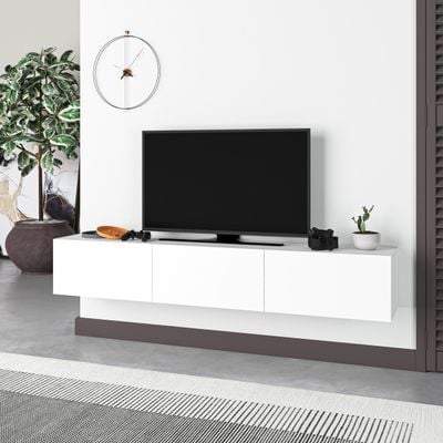 Francy TV Stand 180 CM With Storage Up to 70 Inch - White- 2 Years Warranty