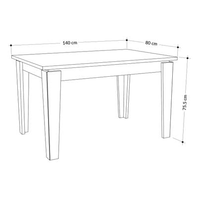 Tolmen Extendable Dining Table L 140 X W 80 - Anthracite- 3 Years Warranty