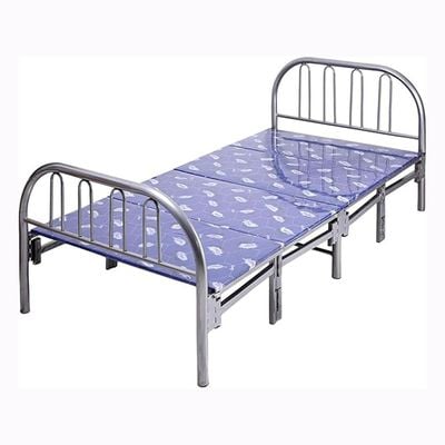 Empire Furniture Folding portable Single Bed, Steel Frame, Silver