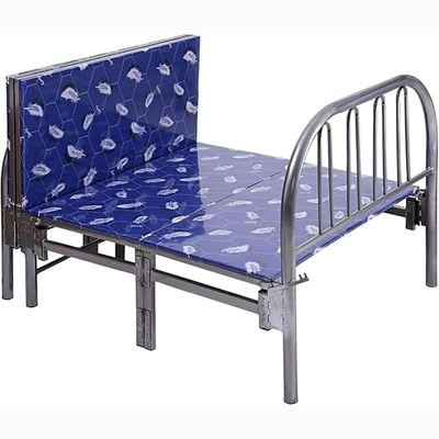 Empire Furniture Folding portable Single Bed, Steel Frame, Silver