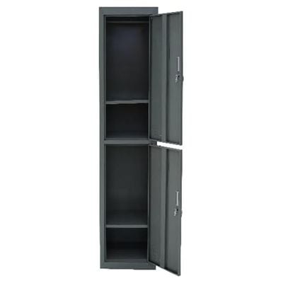 Empire Furniture Steel Locker Cabinet, Two Tier, Ash, 180H x 45D x 40W