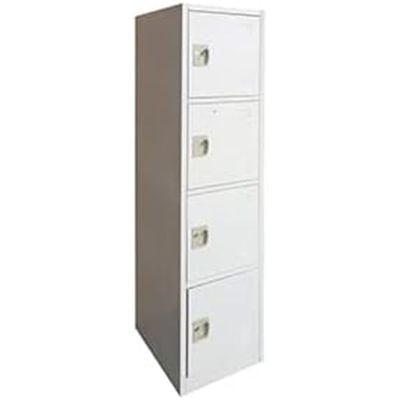 Empire Furniture Four Tier Steel Cabinet Locker, Ash, 180H x 45D x 40W