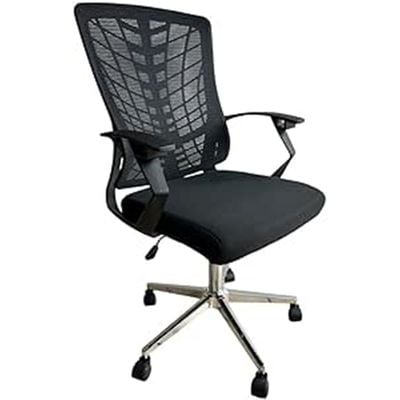 Air Mesh High Back Office Chair, Breathable Mesh Back, Adjustable Height, Ergonomic Design, Black