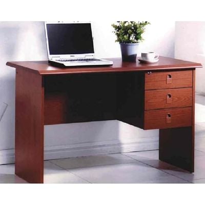 Executive Wooden Office Desk Table with Drawers, 120x60x75, Cherry