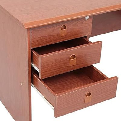 Executive Wooden Office Desk Table with Drawers, 120x60x75, Cherry