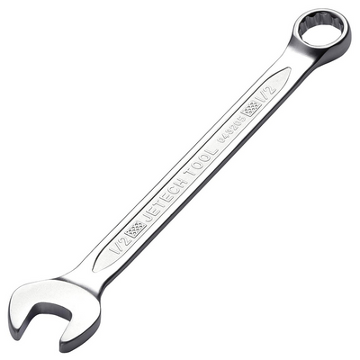 Jetech 1/2 Inch Combination Wrench - Industrial Grade Spanner with 12-Point Design, 15-Degree Offset, Made with Durable Chrome Vanadium Steel in Sand Blasted Finish, Forged, Heat-Treated, SAE 