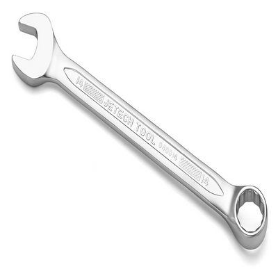 Jetech 14mm Combination Wrench - Industrial Grade, Chrome Vanadium Steel, Sand Blasted Finish, Precision Machined 12-Point Opening, Off-Corners Design, 15-Degree Offset 