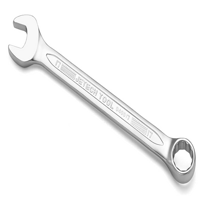 Jetech 17mm Combination Wrench - Industrial Grade, Chrome Vanadium Steel, Sand Blasted Finish, Precision-Machined 12-Point Opening, Off-Cornered Design, 15-Degree Offset 
