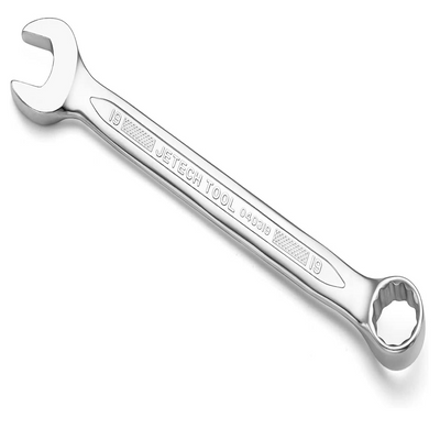 Jetech 19mm Combination Wrench - Industrial Grade Spanners with 12-Point Design, 15-Degree Offset, Made with Durable Chrome Vanadium Steel in Sand Blasted Finish, Forged, Heat-Treated, Metric