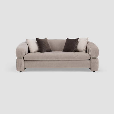 thymesia 2- Seater fabric sofa beige with 2 years warranty