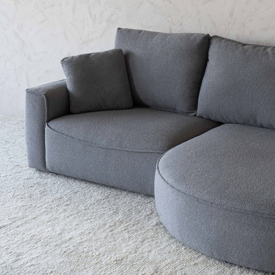 Alder 3-seater fabric sofa dark grey with 2 years warranty