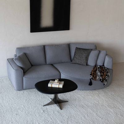 Alder 3-seater fabric sofa dark grey with 2 years warranty