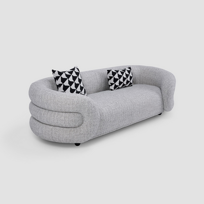 Ellena 3-seater fabric sofa grey with 2 years warranty