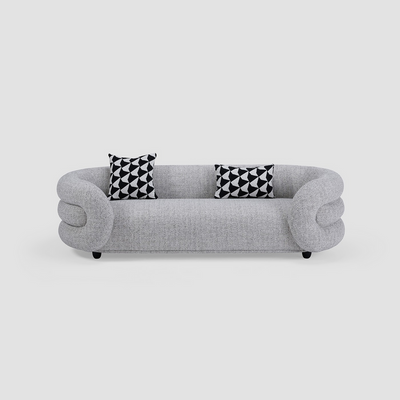 Ellena 3-seater fabric sofa grey with 2 years warranty