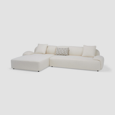 Laura 4seater fabric sofa, white with 2 years of warranty