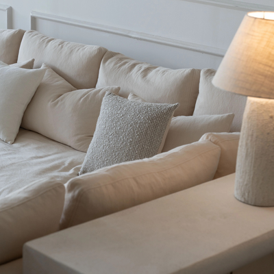 Sultan L Shaped Premium 6 seater fabric Sofa - Beige