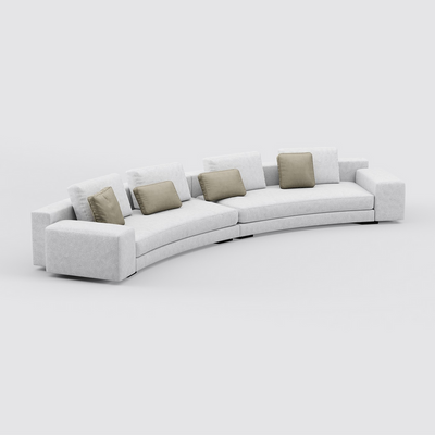 long corner 6seater fabric sofa white with 2 years of warranty