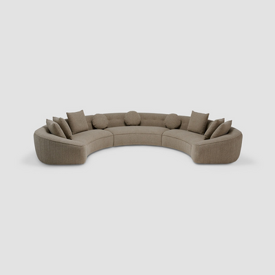 Nasciso 6 seater fabric sofa brown with 2years of warranty