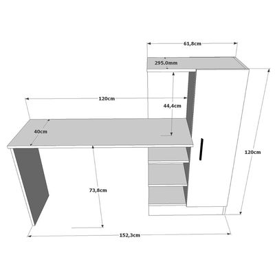 Home Canvas Laura Desk with storage Pine and white