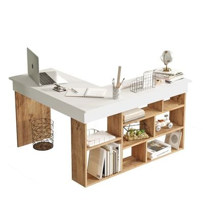 Home Canvas Tywin Corner Desk Pine and White