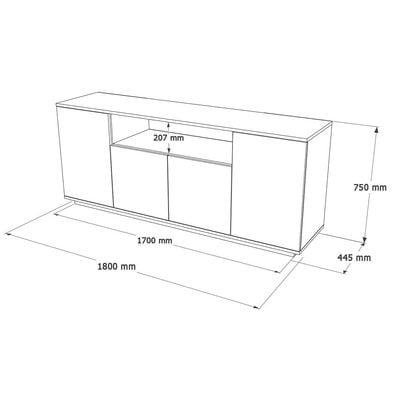 Home Canvas Future Side Board Console  Pine and White