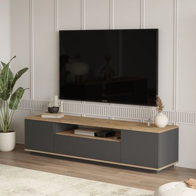 Home Canvas Royal TV Unit Pine and Grey