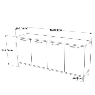 Home Canvas Royal Side Board Console  Pine and Grey