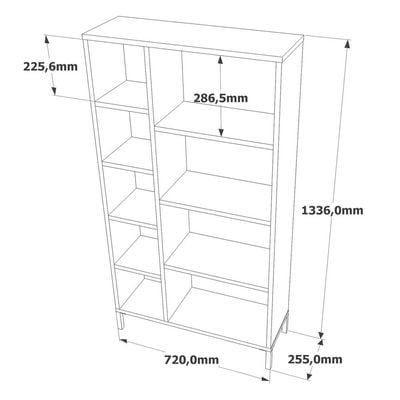 Home Canvas Royal Book Shelf  Pine and Grey