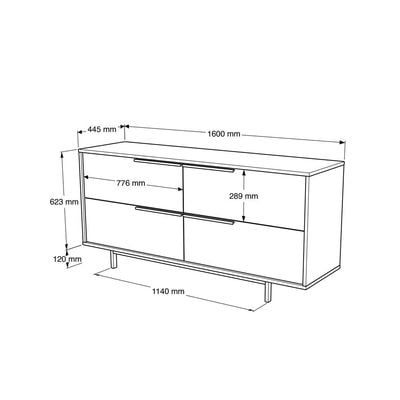 Home Canvas Ocean Console Table Side Board Oak