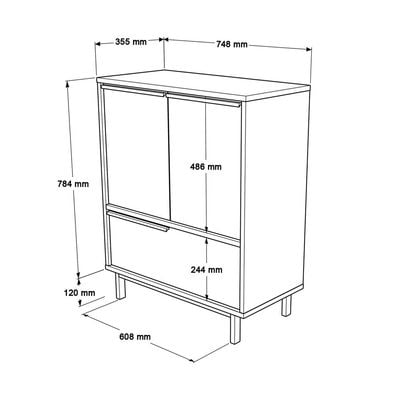 Home Canvas Ocean Multi Purpose Cabinet Oak