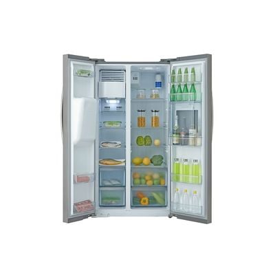 Daewoo Side-By-Side Refrigerator, Fridge, 500L Capacity, Inverter Compressor, Tempered Glass, No Frost, Stainless Steel, French Door , Side By Side, 490 Litre, No-Frost , Inverter Compressor, Tempered Glass , Digital Control, Stainless Steel , Frs-657Ssi