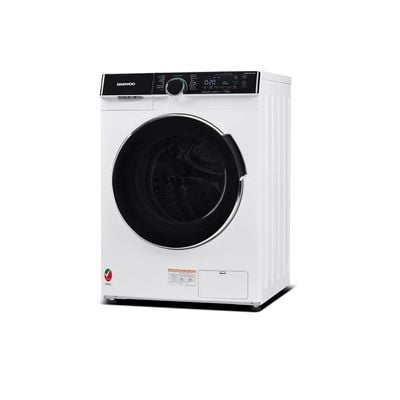 Daewoo Front Load Washing Machine, 7 Kg, Super Cube Drum, Super Steam, Drum Clean, Night Wash,  Bldc Inverter Motor, 1400 Rpm, White With Black Door  , 7 Kg, Front Loading, 1400 Rpm, Bldc Inverter Motor, Super Steam, White , Dwd-7W1412I