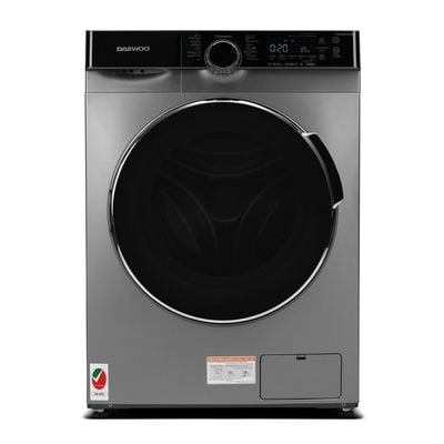 Daewoo Front Load Washing Machine, 8 Kg, Super Cube Drum, Super Steam, Drum Clean, Night Wash, Bldc Inverter Motor,  1400 Rpm, Silver With Black Door , 8 Kg, Front Loading, 1400 Rpm, Bldc Inverter Motor, Super Steam,  Dark Silver, Dwd-8S1413I