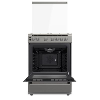 Daewoo Gas Cooker, Gas Oven, 60 Cm, Cast Iron, 60X60, 65L Capacity, Made In Turkiye,  Full Safety, Turkey, Sabaf Burners , 65 Litre, Sabaf Burner, Full Safety , Easy-Clean Oven , Gas Oven , Stainless Steel , Dgc-S664M