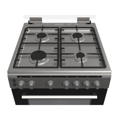 Daewoo Gas Cooker, Gas Oven, 60 Cm, Cast Iron, 60X60, 65L Capacity, Made In Turkiye,  Full Safety, Turkey, Sabaf Burners , 65 Litre, Sabaf Burner, Full Safety , Easy-Clean Oven , Gas Oven , Stainless Steel , Dgc-S664M