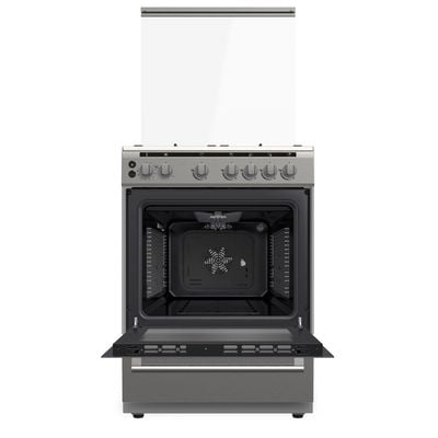 Daewoo Gas Cooker, Gas Oven, 60 Cm, Cast Iron, 60X60, 65L Capacity, Made In Turkiye, Full Safety, Turkey, Convection Fan, Double Ring Burner, Self-Cleaning,Sabaf Burners , 65 Litre, Sabaf Burner, Full Safety , Self-Clean Oven , Gas Oven , Stainless Steel , Dgc-S664Hf