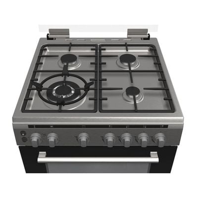 Daewoo Gas Cooker, Gas Oven, 60 Cm, Cast Iron, 60X60, 65L Capacity, Made In Turkiye, Full Safety, Turkey, Convection Fan, Double Ring Burner, Self-Cleaning,Sabaf Burners , 65 Litre, Sabaf Burner, Full Safety , Self-Clean Oven , Gas Oven , Stainless Steel , Dgc-S664Hf