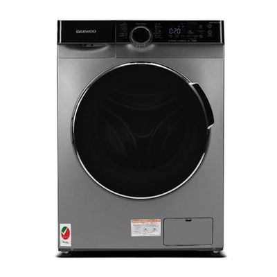 Daewoo Front-Load Washer Dryer, 8 Kg Washer 6 Kg Dryer, Super Cube Drum, Super Steam, Drum Clean, Night Wash, Bldc Inverter Motor, 1400 Rpm, Silver With Black Door , 8 Kg Washer 5 Kg Dryer, Front Loading, 1400, Bldc Inverter Motor, Super Steam,  Dark Silver, Dwc-86S1413I