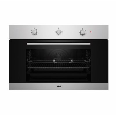 Aeg Built-In Oven , Gas Oven Build-In , 90 Cm, Gas Oven, Enamel Coating, Anti-Fingerprint, Double Glazed Door, Black, Bgb901011M