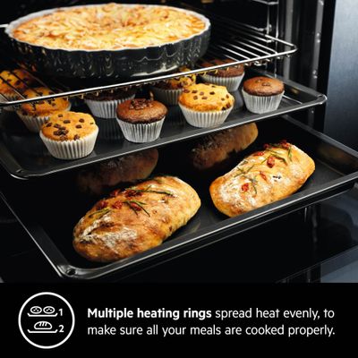 Aeg Built In Oven , Multifunction Oven Build-In, 60 Cm, Gas Oven, Xl Baking Tray, Easy-Clean, Thermic Air System, Black, Beb231011M