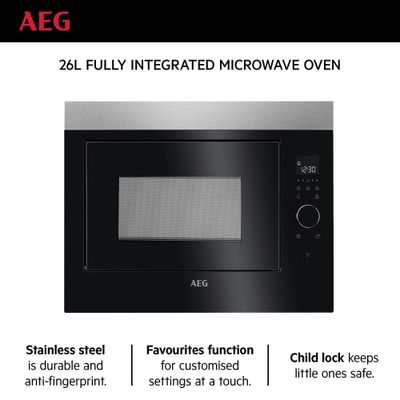 Aeg Built In Microwave , Microwave Oven Build-In, 60 Cm , 26L, Black, Mbe2658Sem