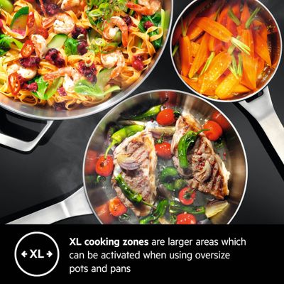 Aeg Built In Electric Hob , Electric Hob Built-In, 60Cm, Touch Controls, Xl Cooking Zones, Hot Surface Indicator, Black, Hk624010Fb