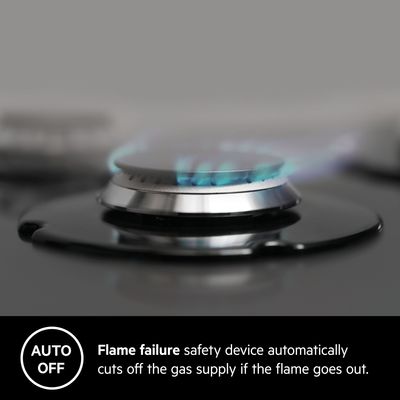 Aeg Built In Gas Hob , Gas Hob Built-In, 90Cm, 5 Burner, Stainless Steel, Black, Hgb95320Sm