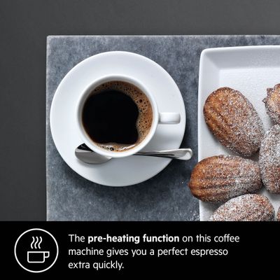 Aeg Built In Coffee Machine , Built-In, 60Cm, Pre-Heating Function , Multicup Setting, 2.5 Litre Tank, Black, Kkk884500M