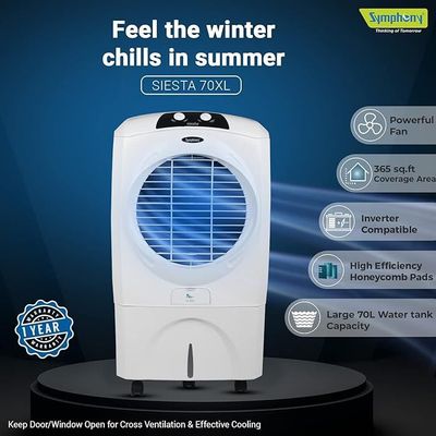 Symphony  , Desert Air Cooler, 70L, White,  Siesta 70Xl