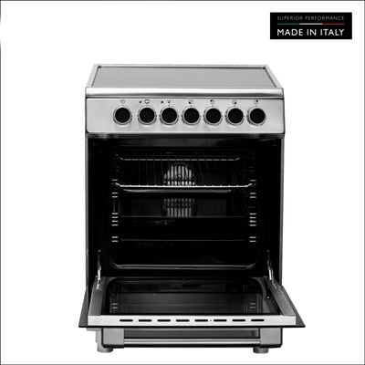 Tecnogas Superiore Cooker , 67 Litre , Schott Ceran Ceramic, Full Safety , Easy-Clean Oven , Electric Oven , Silver, N2X66Evtc