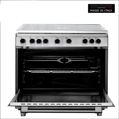 Tecnogas Superiore Cooker , 133 Litre , Sabaf Burner, Full Safety , Easy-Clean Oven , Gas Oven , Silver, N3X96G5Vc