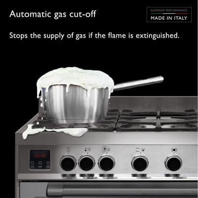 Tecnogas Superiore Cooker , 133 Litre , Sabaf Burner, Full Safety , Easy-Clean Oven , Gas Oven , Silver, N3X96G5Vc